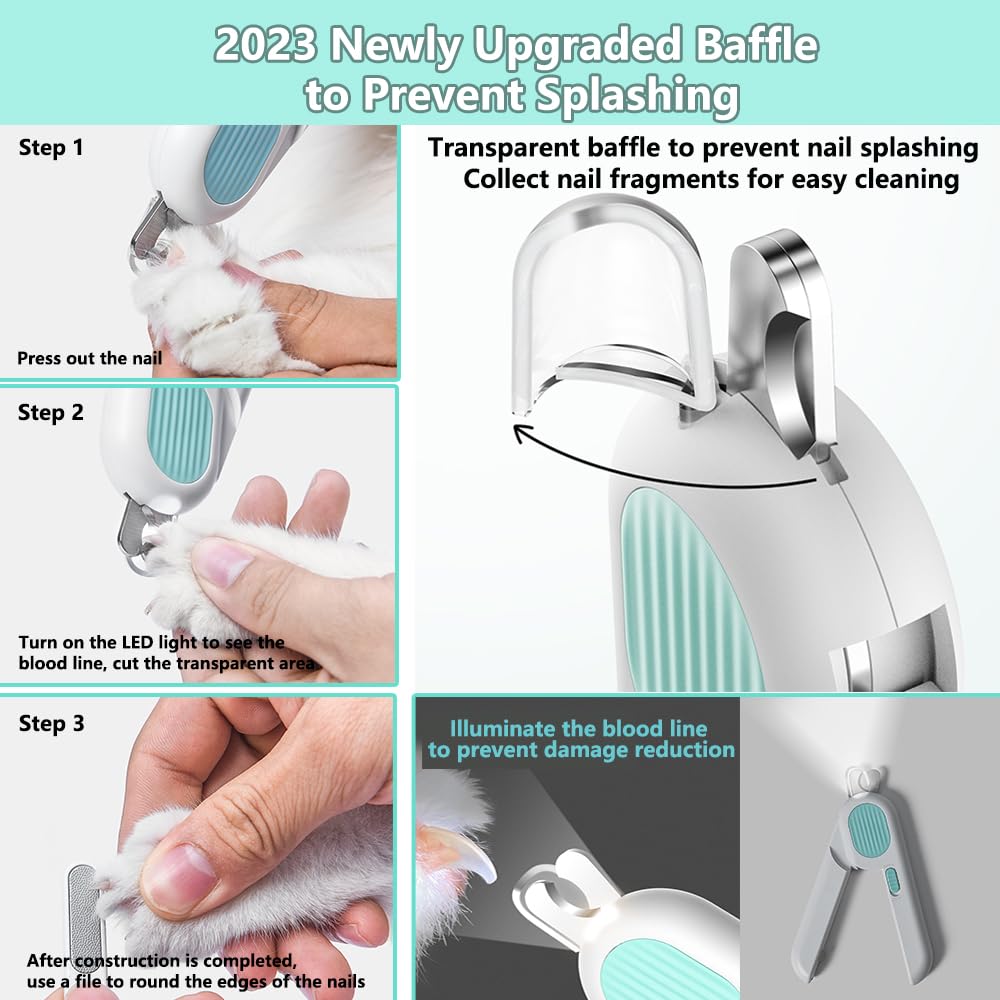 Pet Nail Trimmers With LED Light