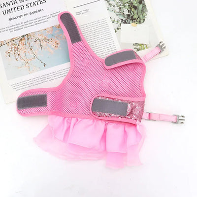 Cute Dog Cat Harness Leash Set Breathable Bowknot Puppy Kitten Vest Nylon Leashes For Small Medium Dogs Cats Pet Accessories Pug