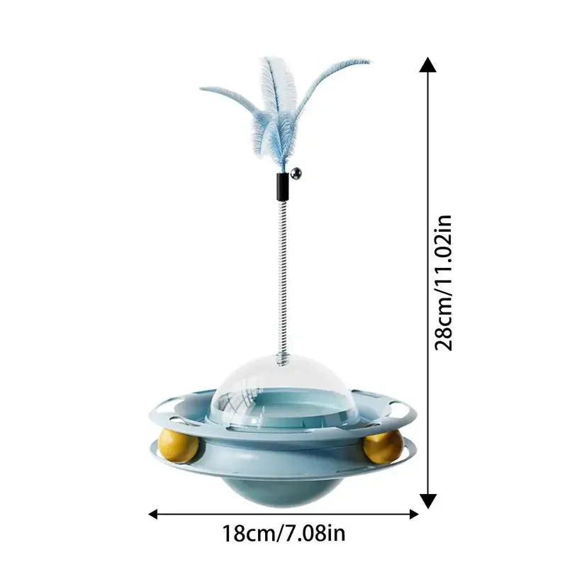 Funny Cat Teaser Toy Kitten Funny Feathers Teaser Food Dispenser Toy Slow Food Dispenser Kitten Toys With Ball For Indoor